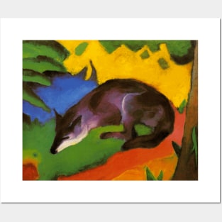 Blue-Black Fox by Franz Marc Posters and Art